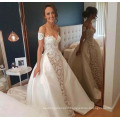 Arabian Cheap Mermaid Lace Detachable Sleeve Bridal Gowns Wedding Dress with Detached Skirt